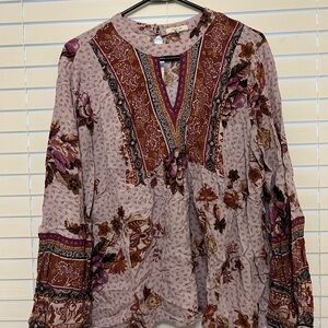 Maurices Purple and Brown Floral Blouse